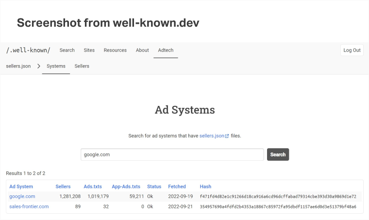 well-known sellers.json ad systems