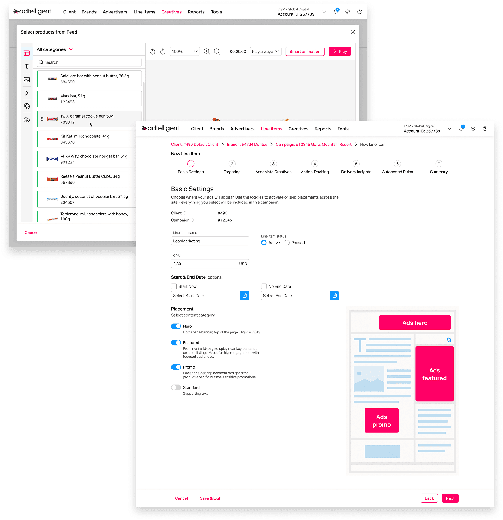 A smooth, self-serve interface for advertisers 